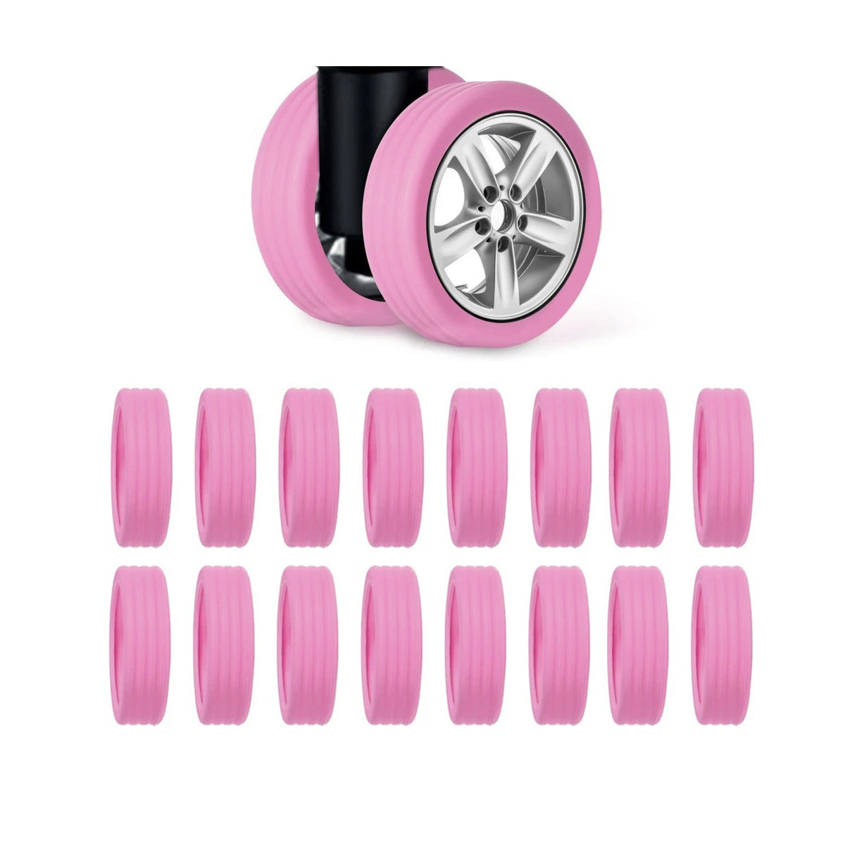 16 Pcs Silicone Luggage Wheel Covers for Travel