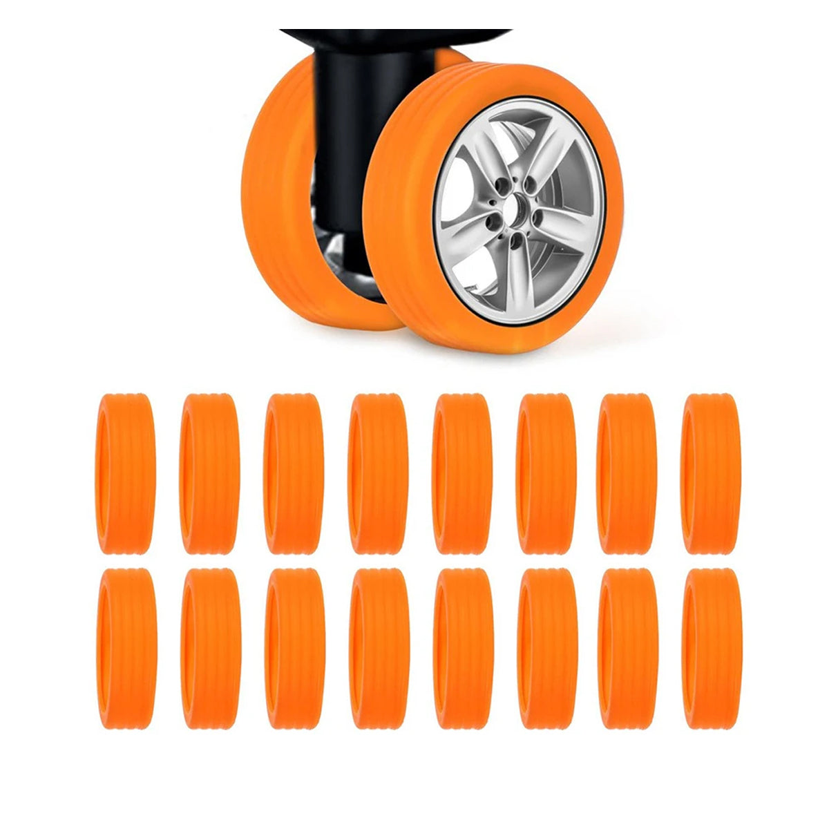 16 Pcs Silicone Luggage Wheel Covers for Travel