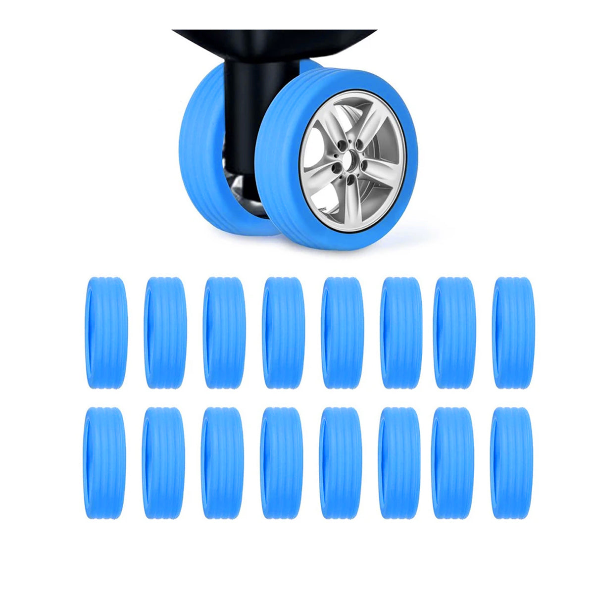 16 Pcs Silicone Luggage Wheel Covers for Travel