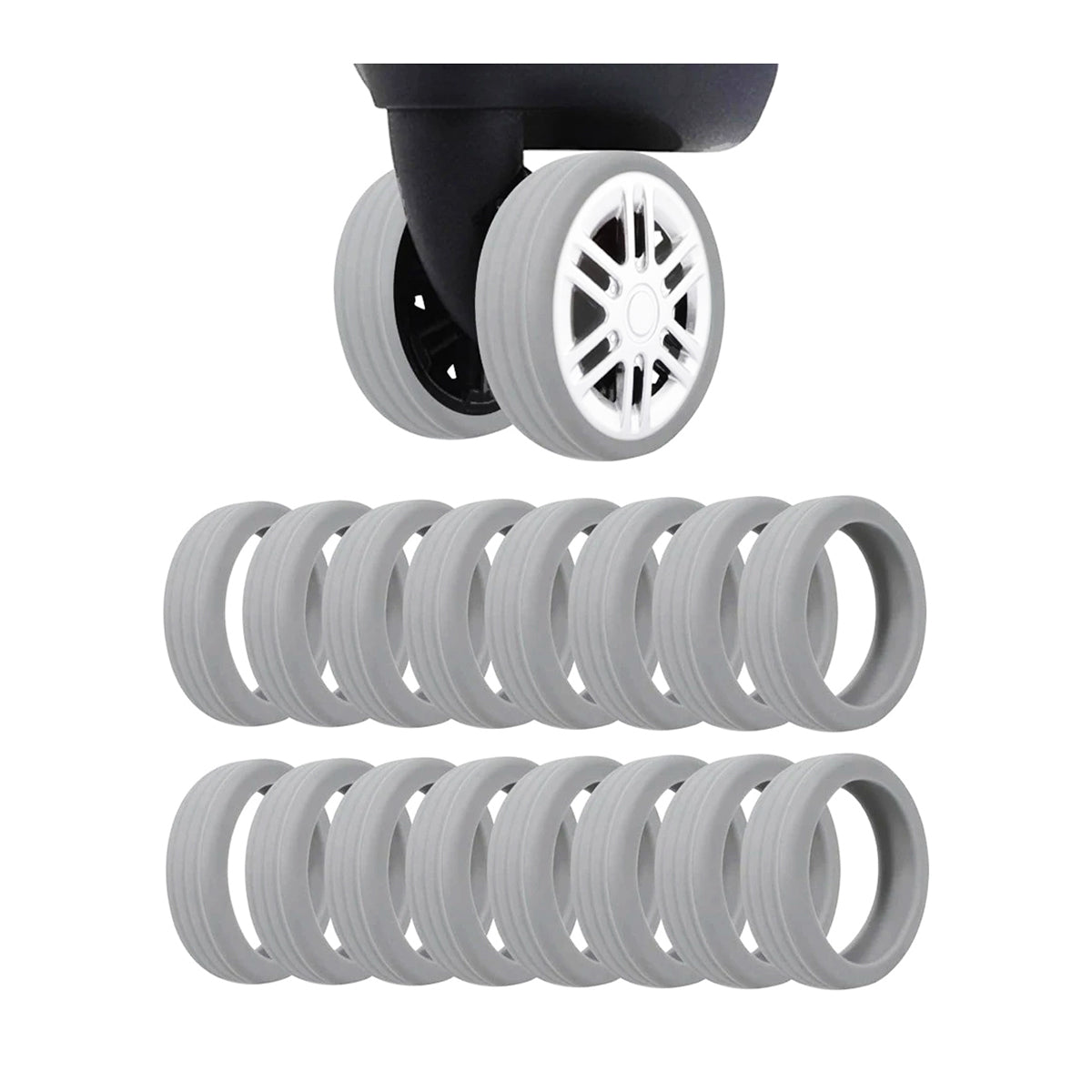 16 Pcs Silicone Luggage Wheel Covers for Travel
