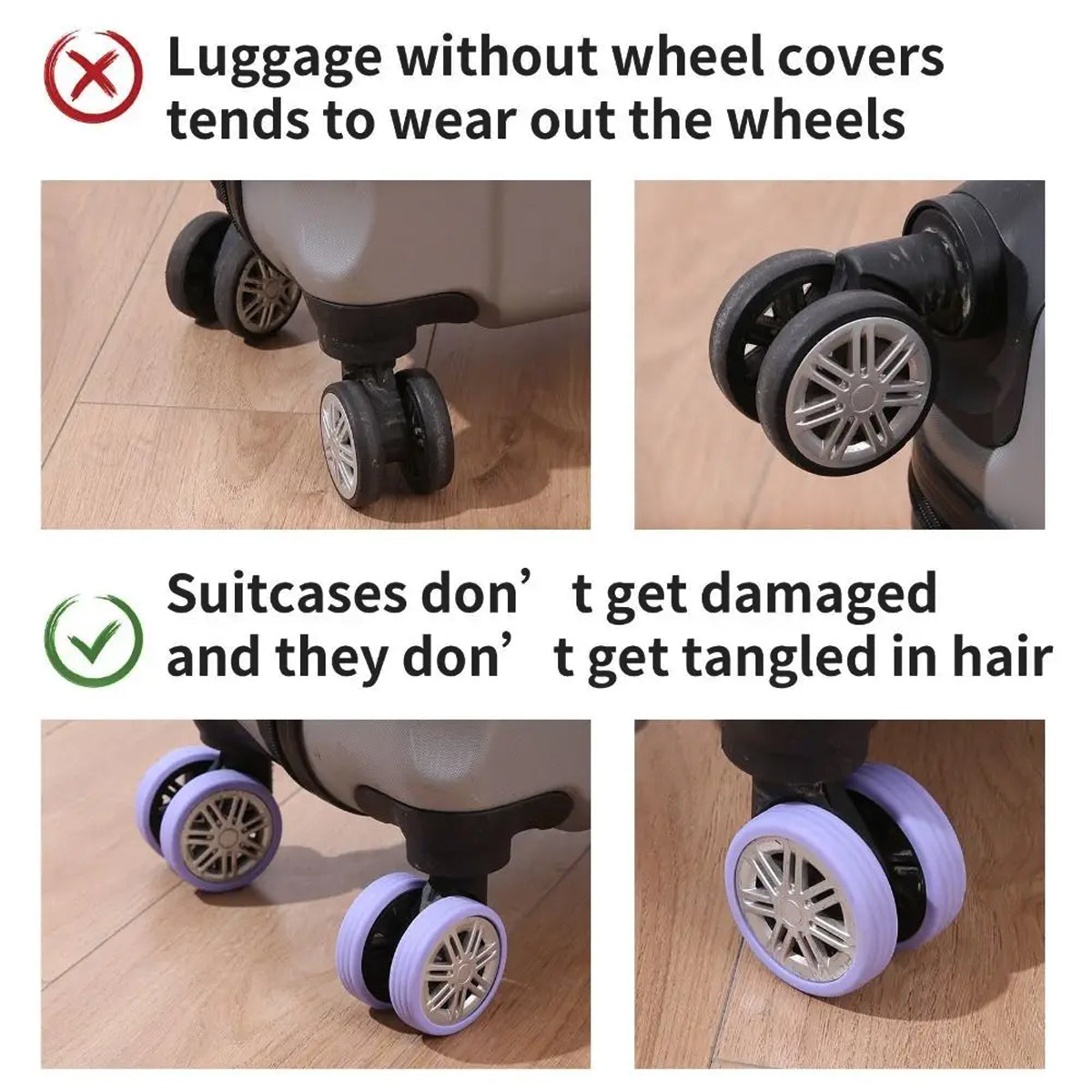 16 Pcs Silicone Luggage Wheel Covers for Travel