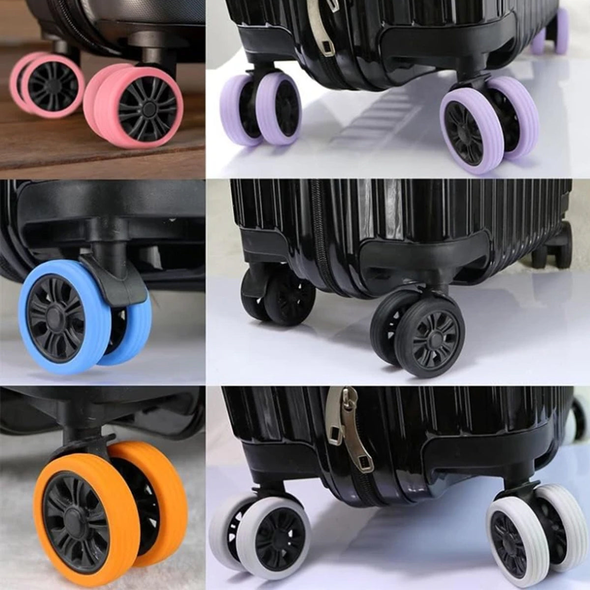 16 Pcs Silicone Luggage Wheel Covers for Travel