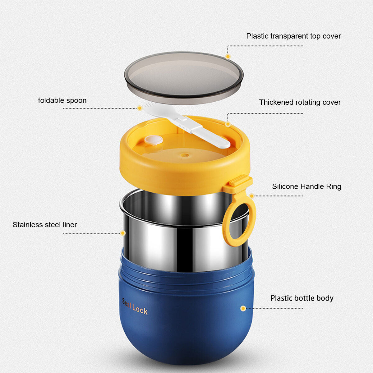 Stainless Steel Insulated Lunch Box 600ml