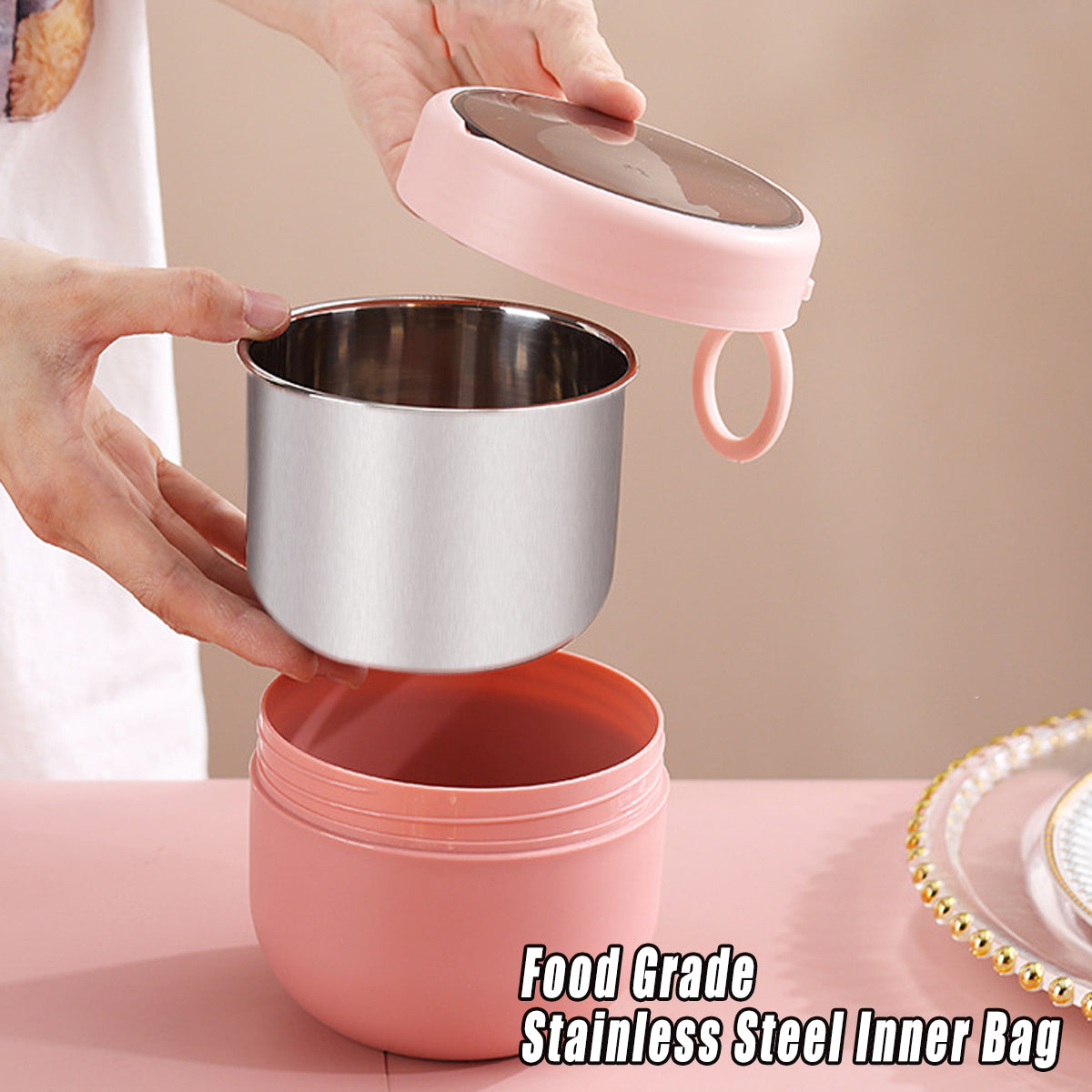 Stainless Steel Insulated Lunch Box 600ml