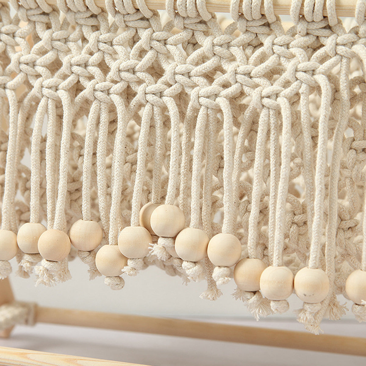 Foldable Cotton Rope and Wood Magazine Rack