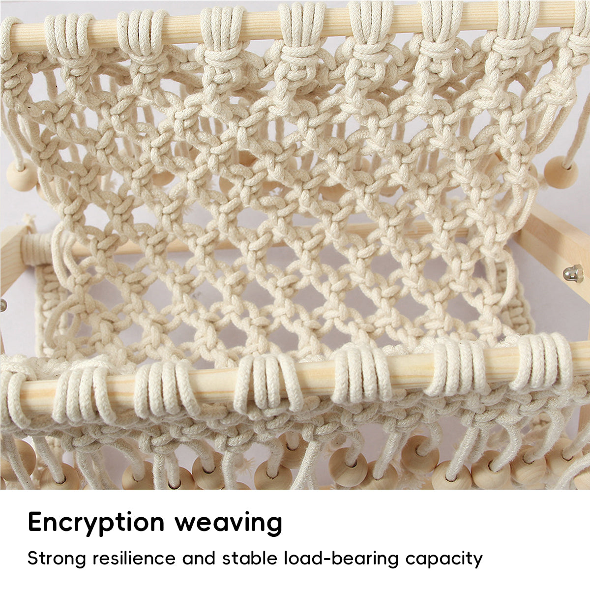 Foldable Cotton Rope and Wood Magazine Rack