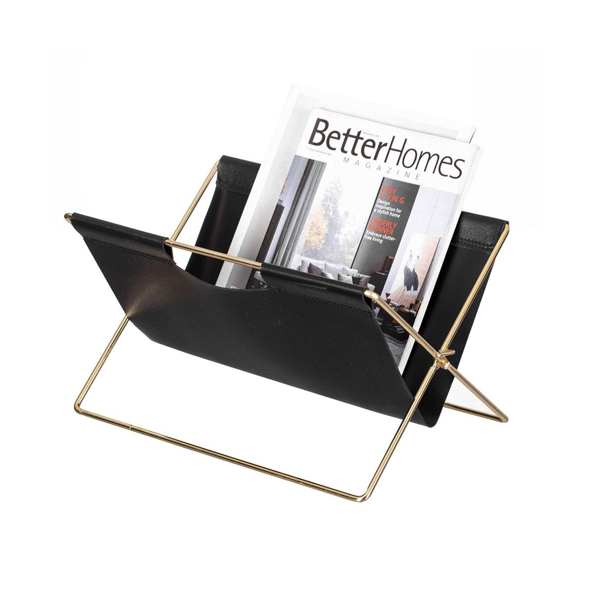 Minimalist Foldable Magazine Rack with Metal Frame