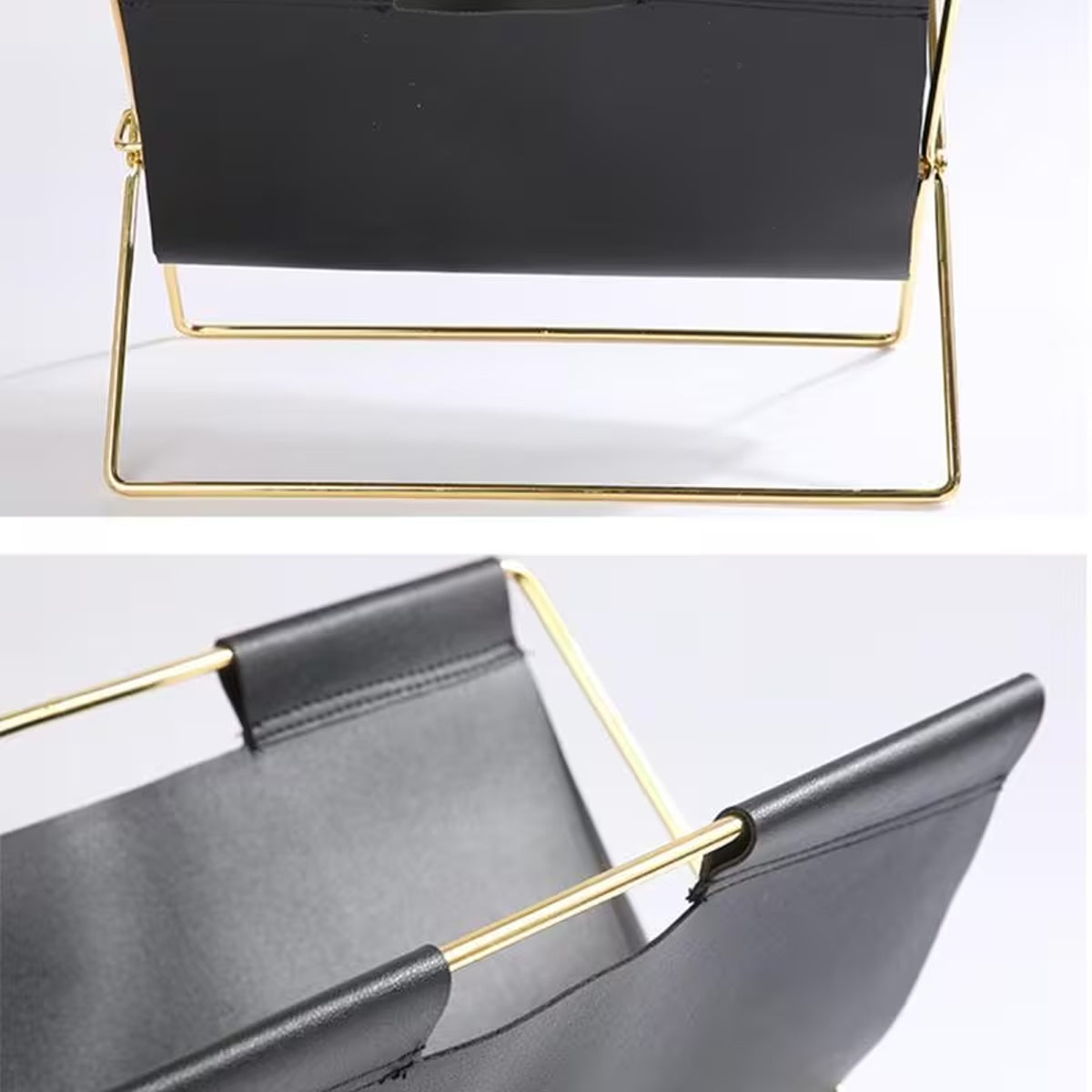 Minimalist Foldable Magazine Rack with Metal Frame