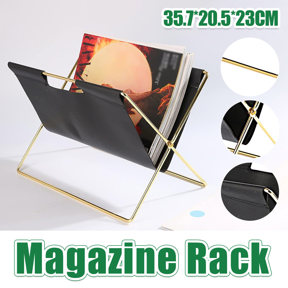 Minimalist Foldable Magazine Rack with Metal Frame