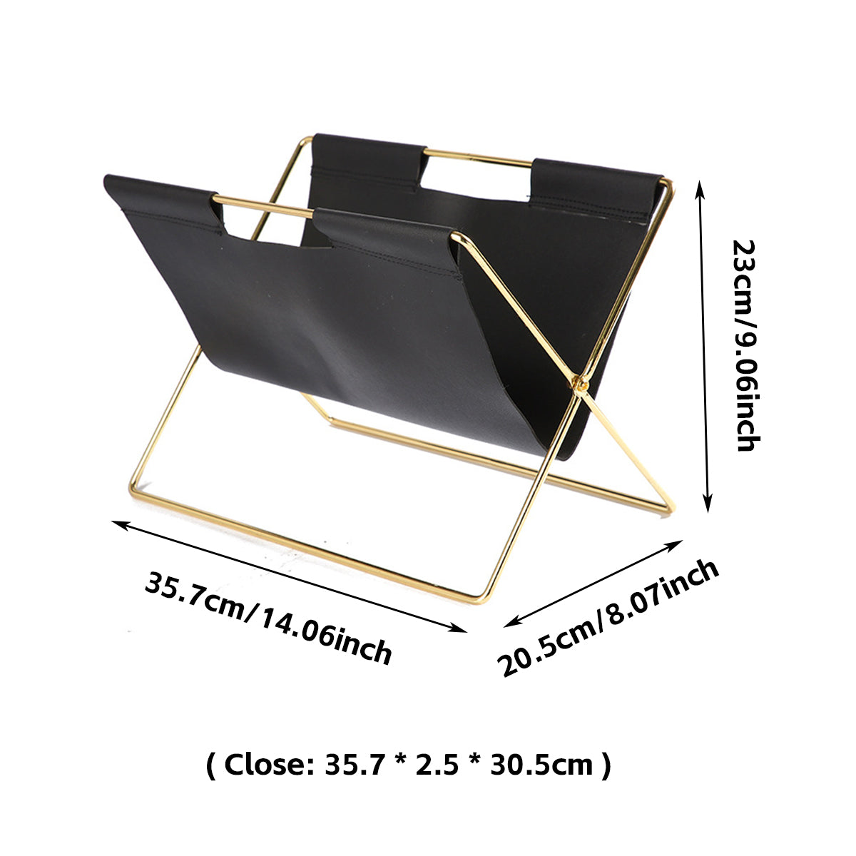 Minimalist Foldable Magazine Rack with Metal Frame