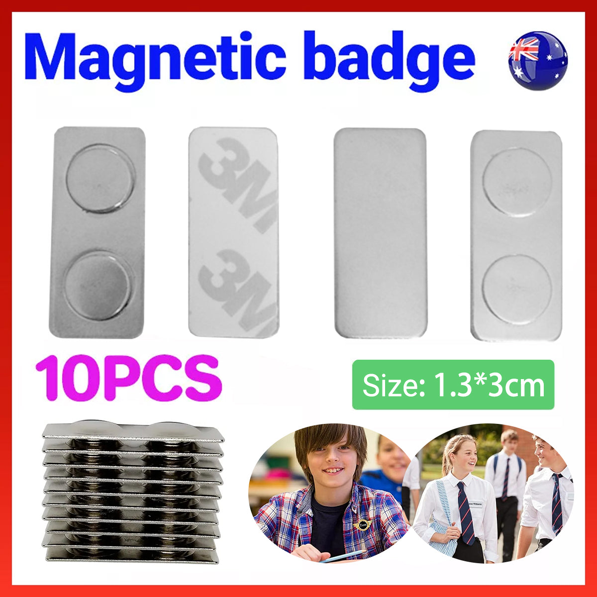 10 Pcs Magnetic Name Badge Tags with Strong Adhesive Backing