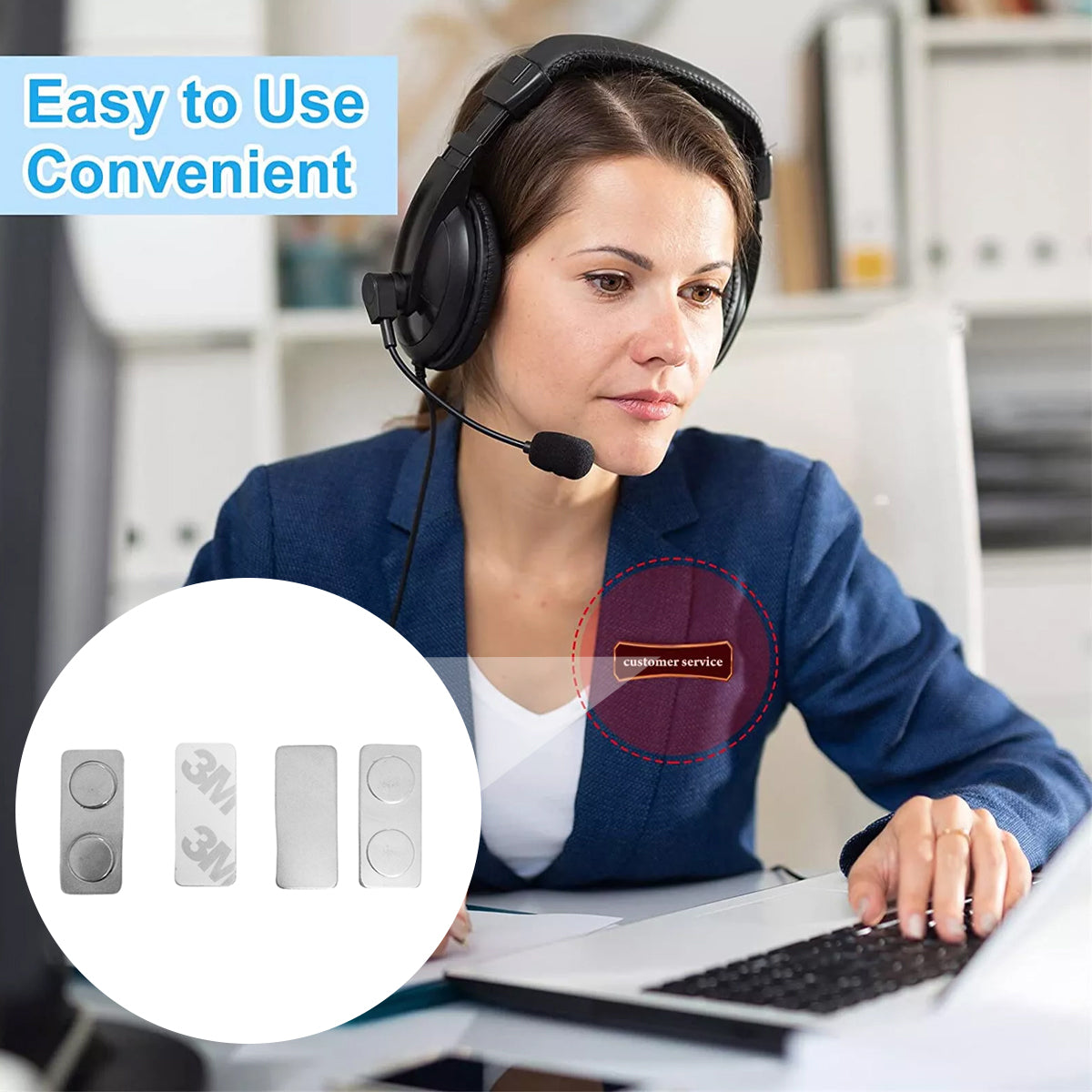 10 Pcs Magnetic Name Badge Tags with Strong Adhesive Backing