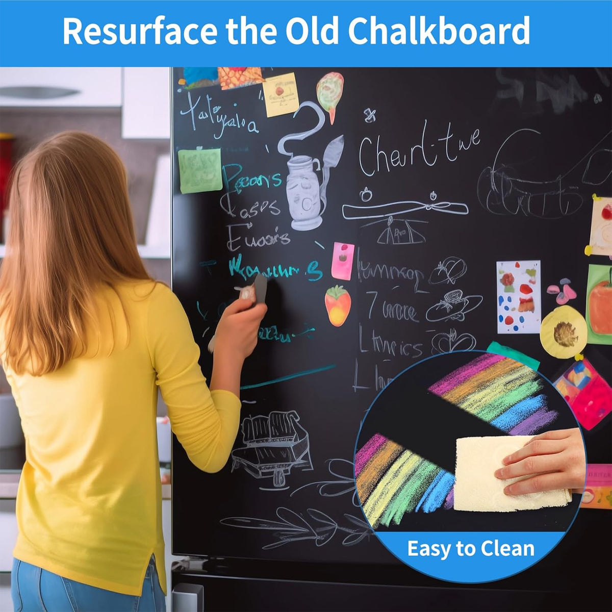 Magnetic Blackboard Sticker 40 x 80 cm with Adhesive