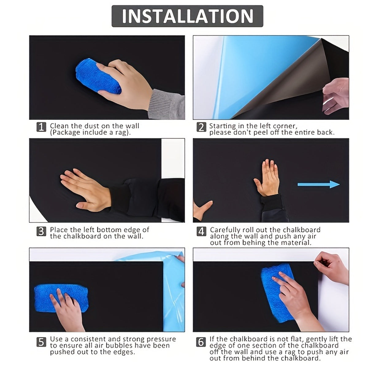 Magnetic Blackboard Sticker 40 x 80 cm with Adhesive