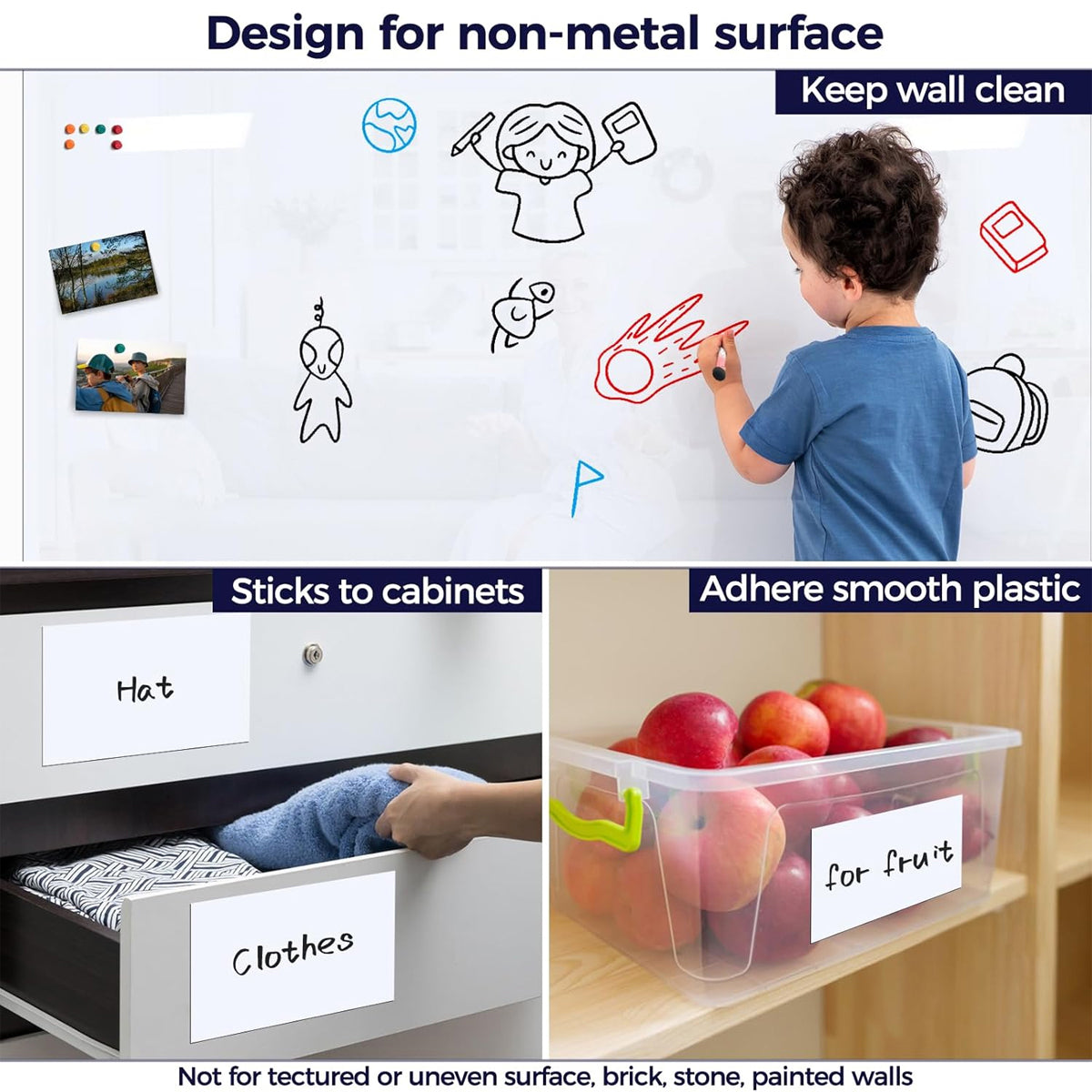 Magnetic Whiteboard Sticker 40×80cm Dry Erase Adhesive