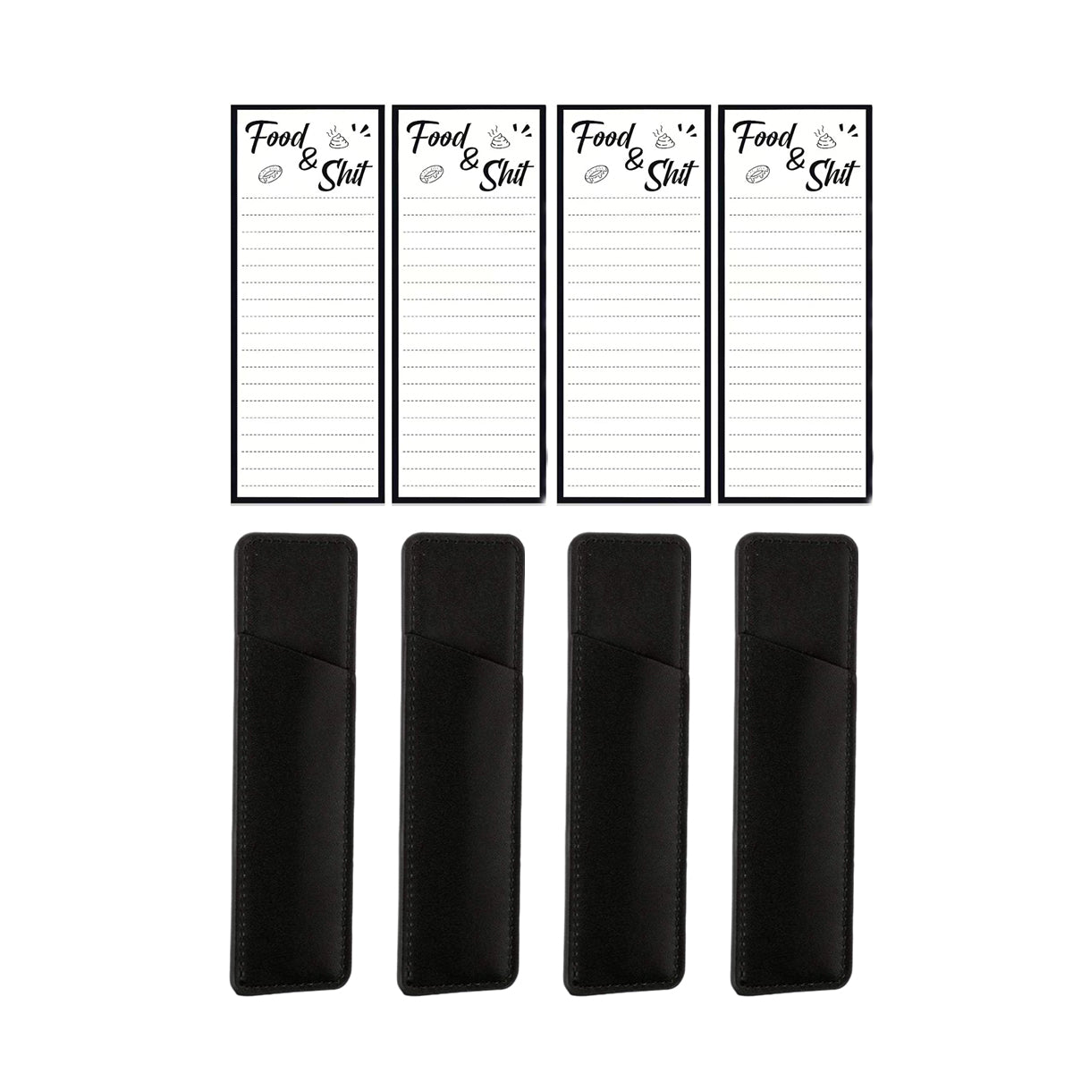 4 Pcs Magnetic Fridge Memo Pads with 4 Pen Holders 50 Sheets