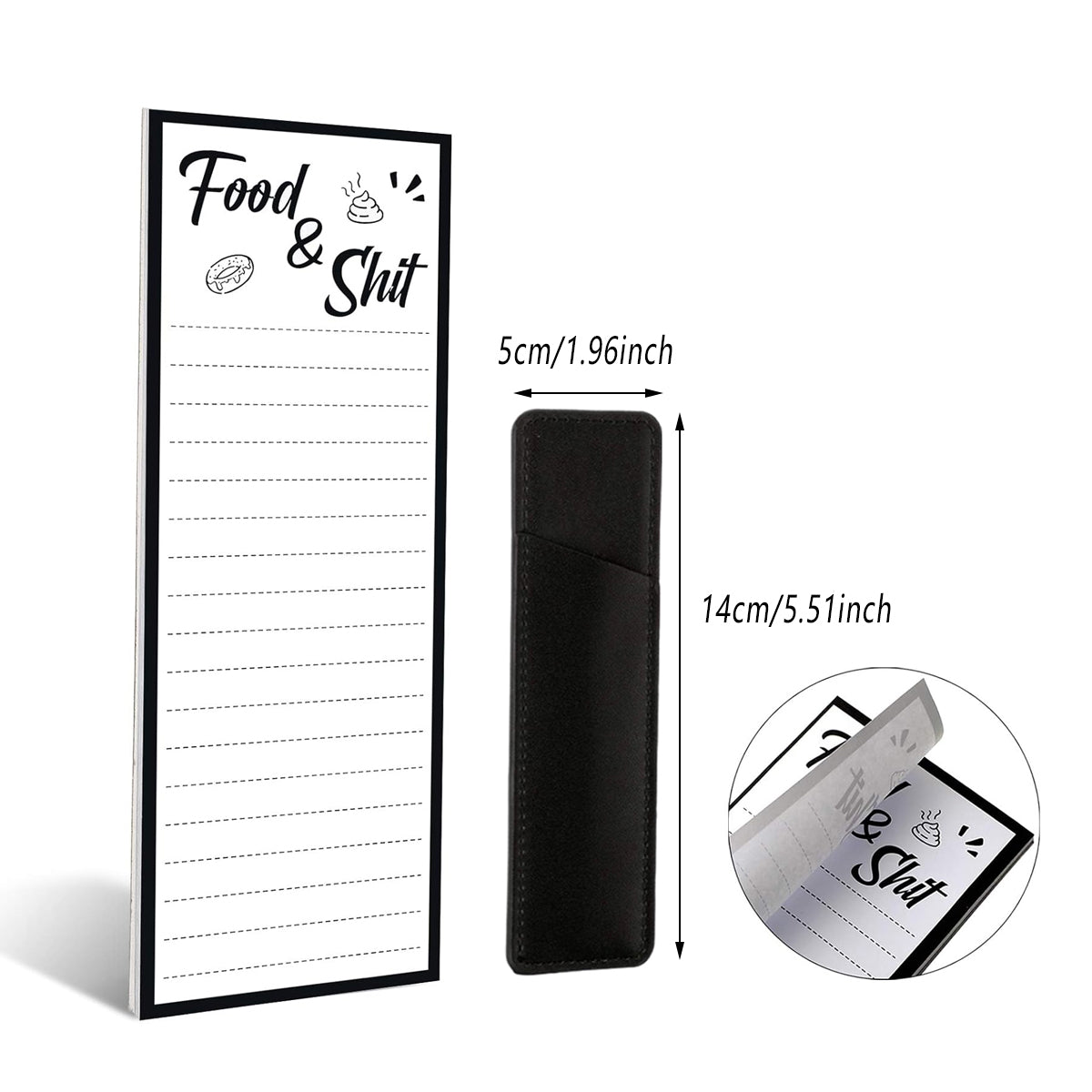 4 Pcs Magnetic Fridge Memo Pads with 4 Pen Holders 50 Sheets