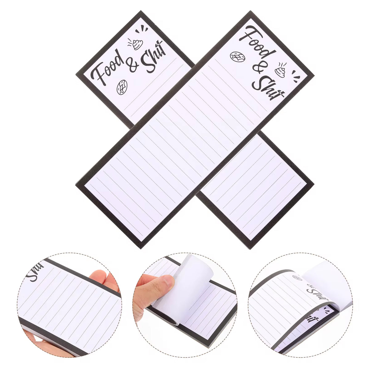 4 Pcs Magnetic Fridge Memo Pads with 4 Pen Holders 50 Sheets