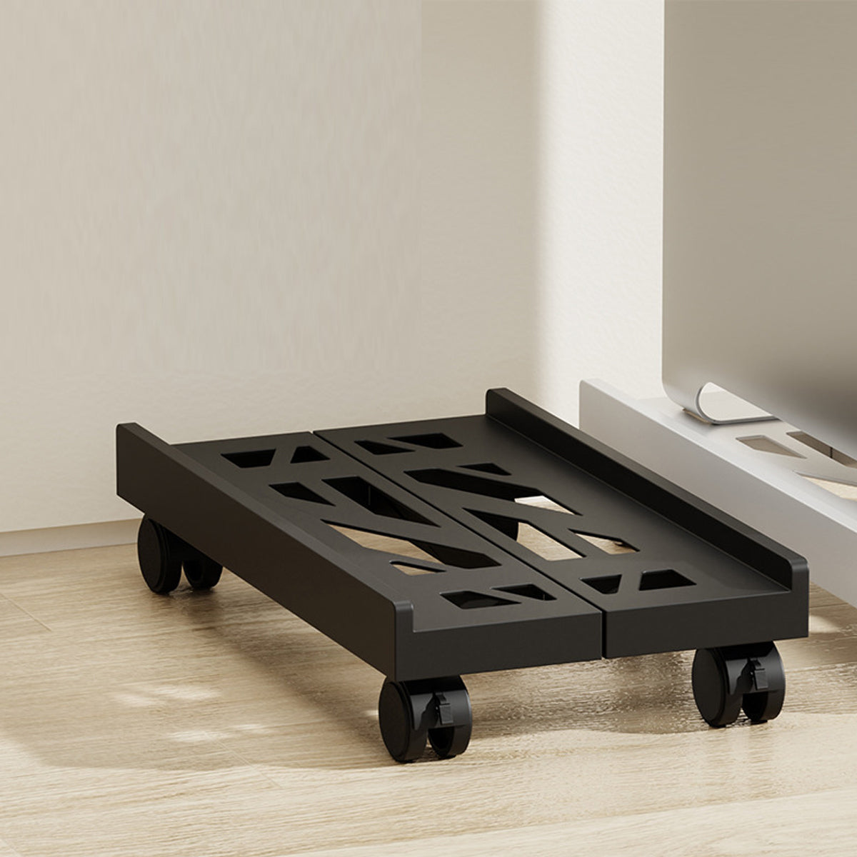 Retractable Computer Tower Stand with Wheels