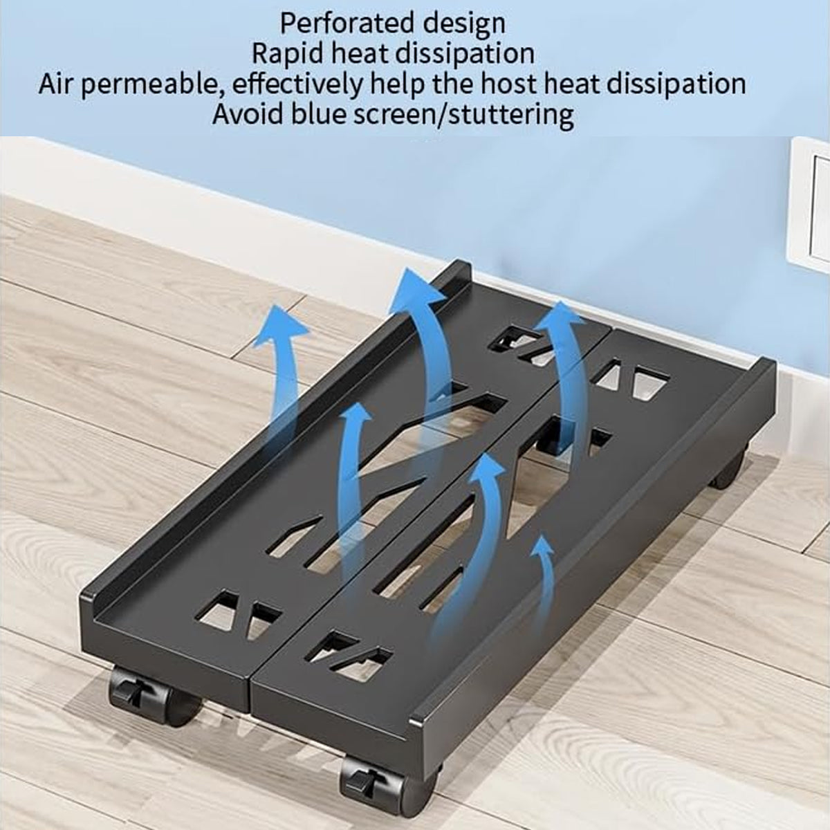 Retractable Computer Tower Stand with Wheels