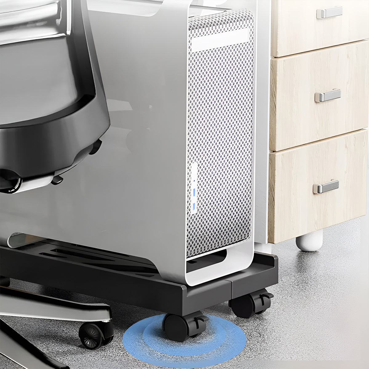 Retractable Computer Tower Stand with Wheels