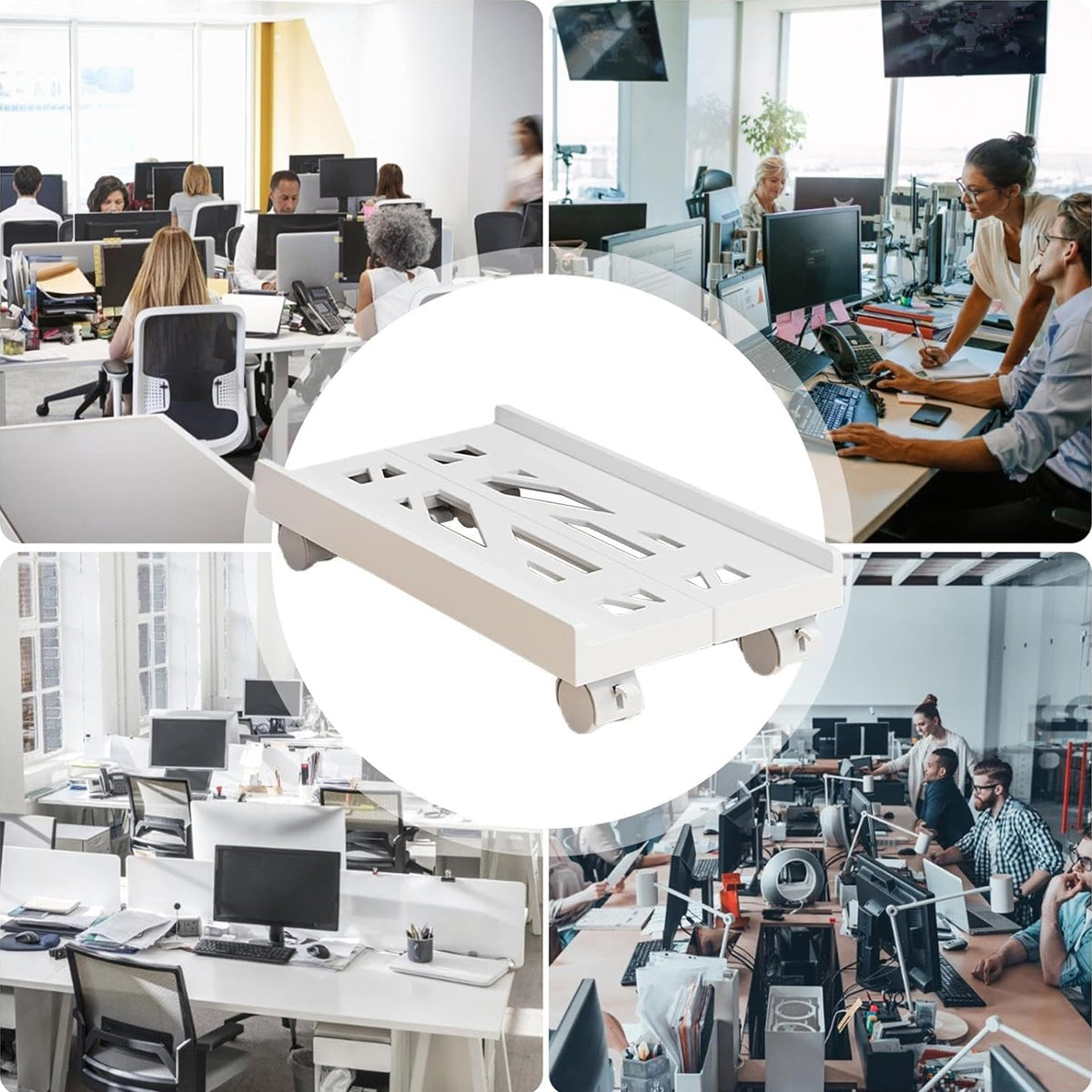 Telescopic PC Tower Stand with Swivel Casters 80kg