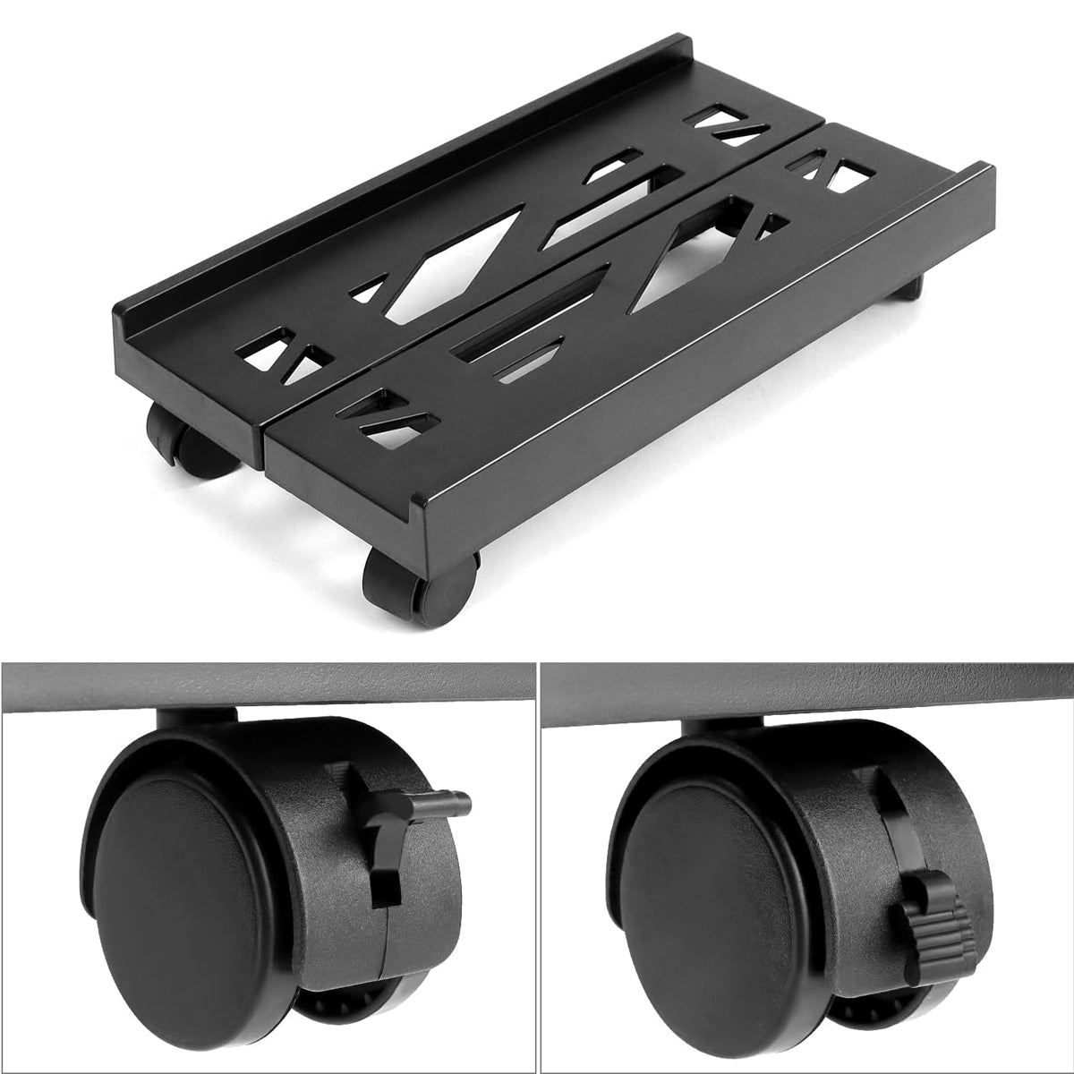 Telescopic PC Tower Stand with Swivel Casters 80kg