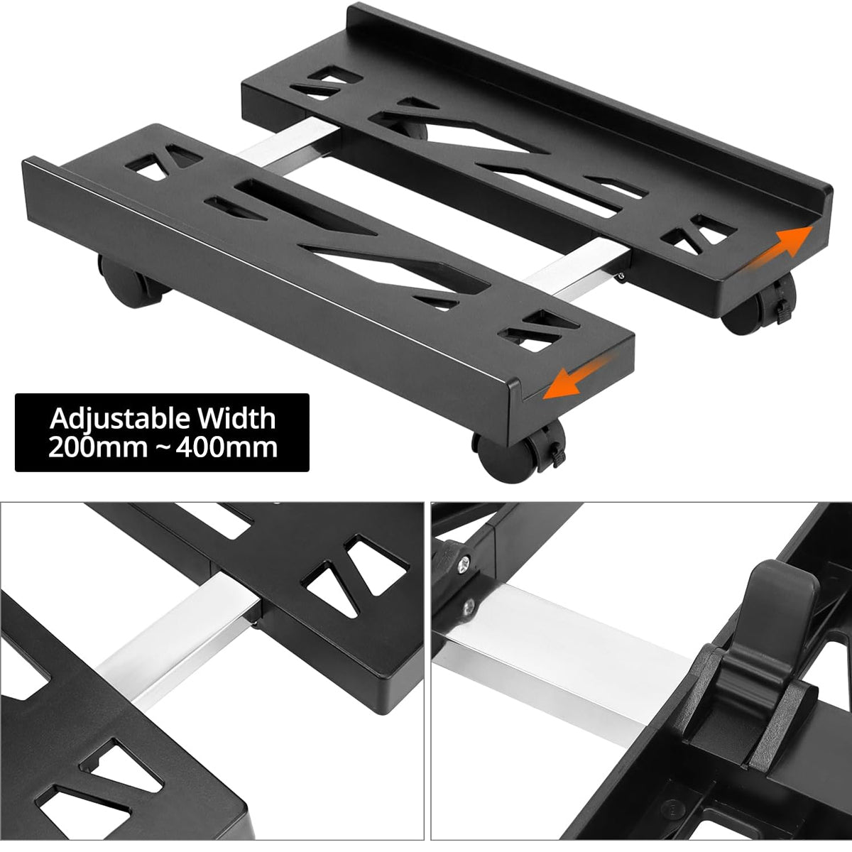 Telescopic PC Tower Stand with Swivel Casters 80kg