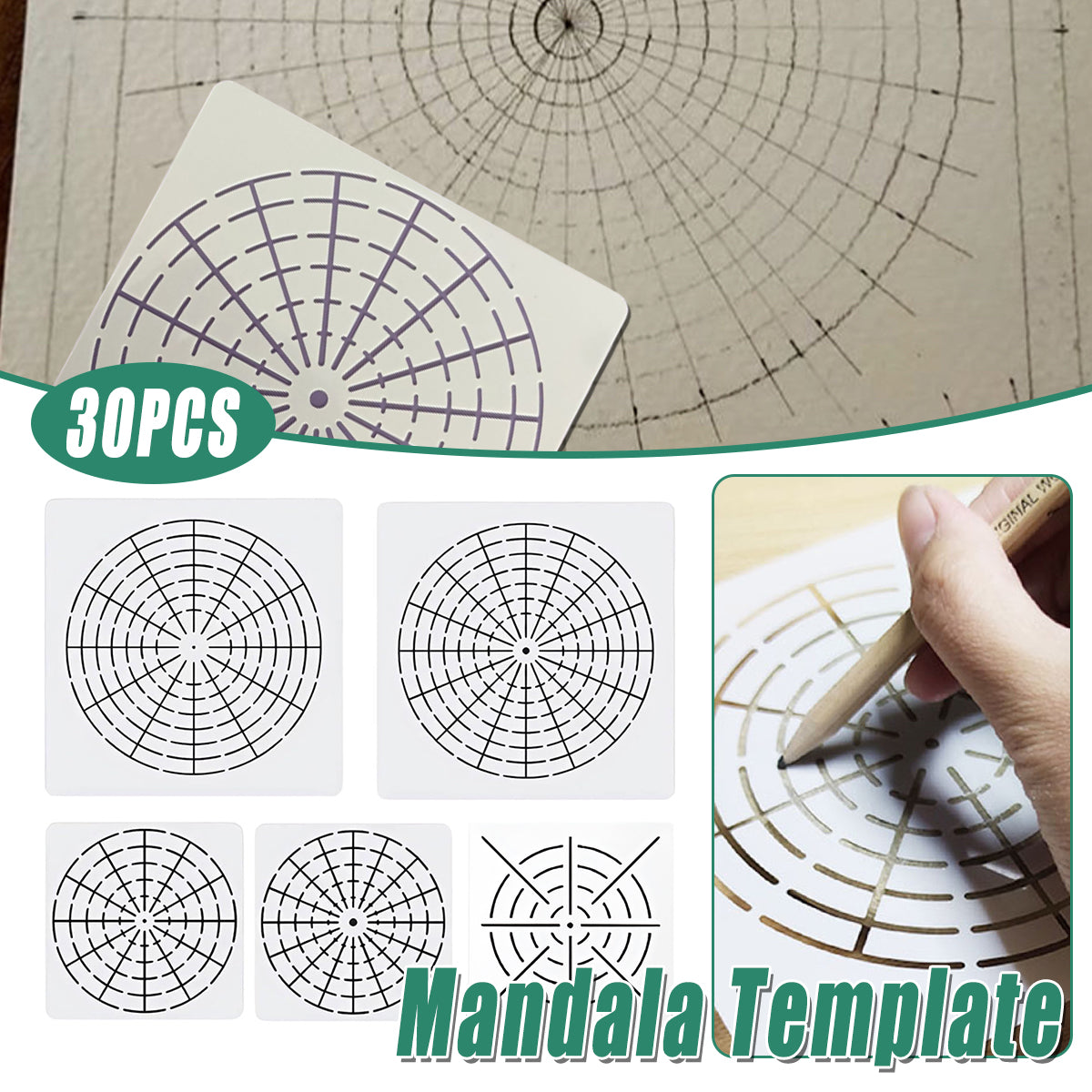 30 Pcs Mandala Stencil Set Reusable DIY Art Craft Templates