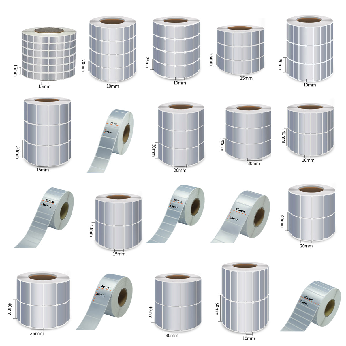 Silver PET Sticker Labels Waterproof Self Adhesive Thermal