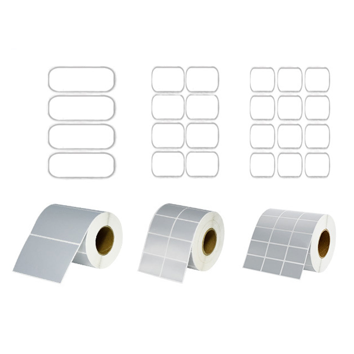 Silver PET Sticker Labels Waterproof Self Adhesive Thermal