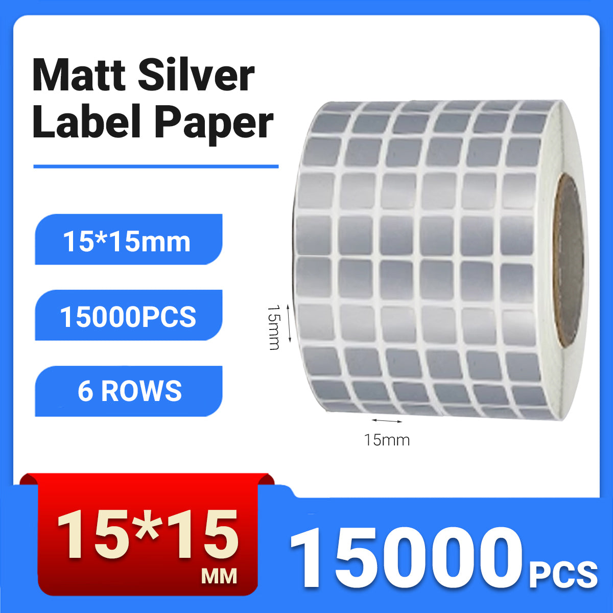 Silver PET Sticker Labels Waterproof Self Adhesive Thermal