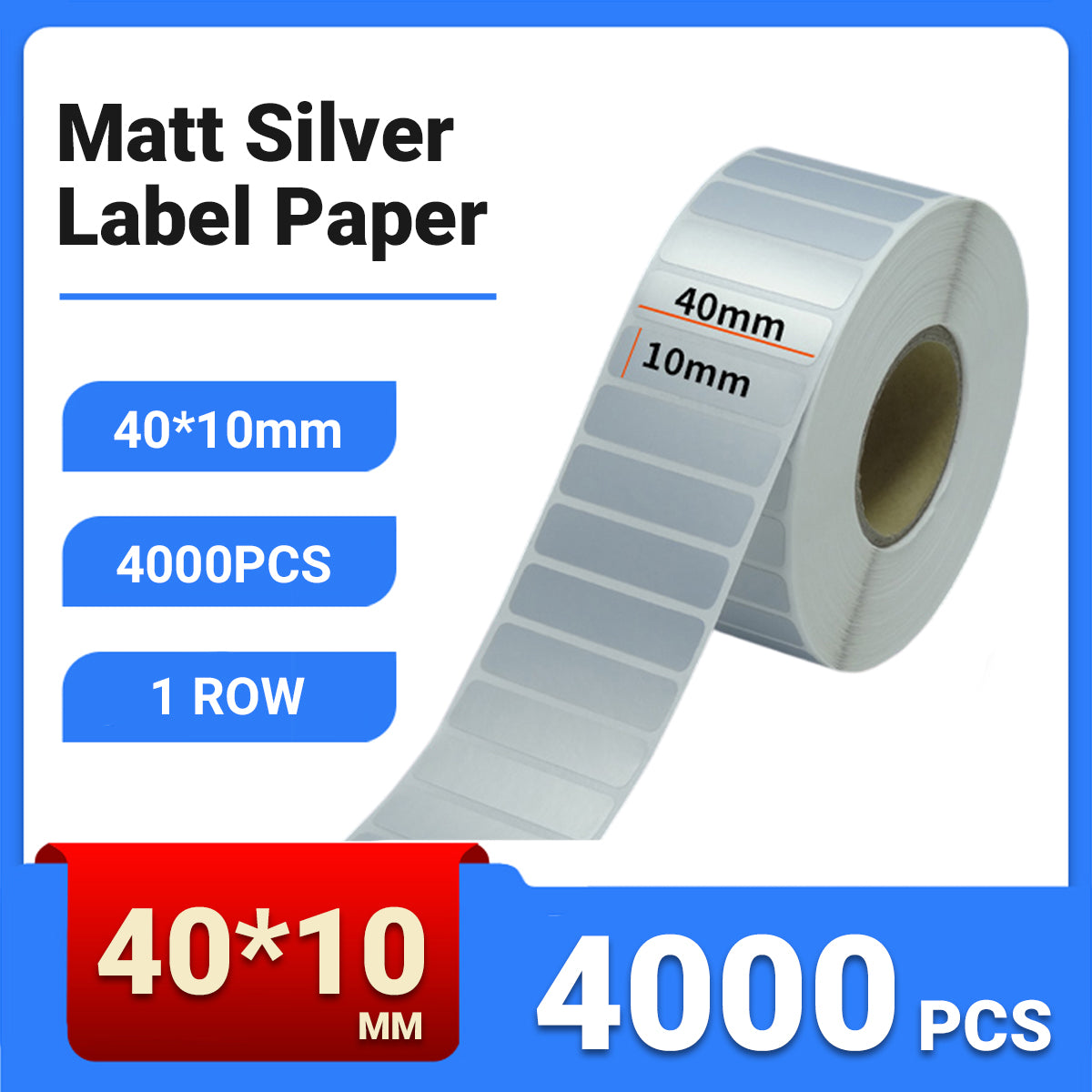 Silver PET Sticker Labels Waterproof Self Adhesive Thermal