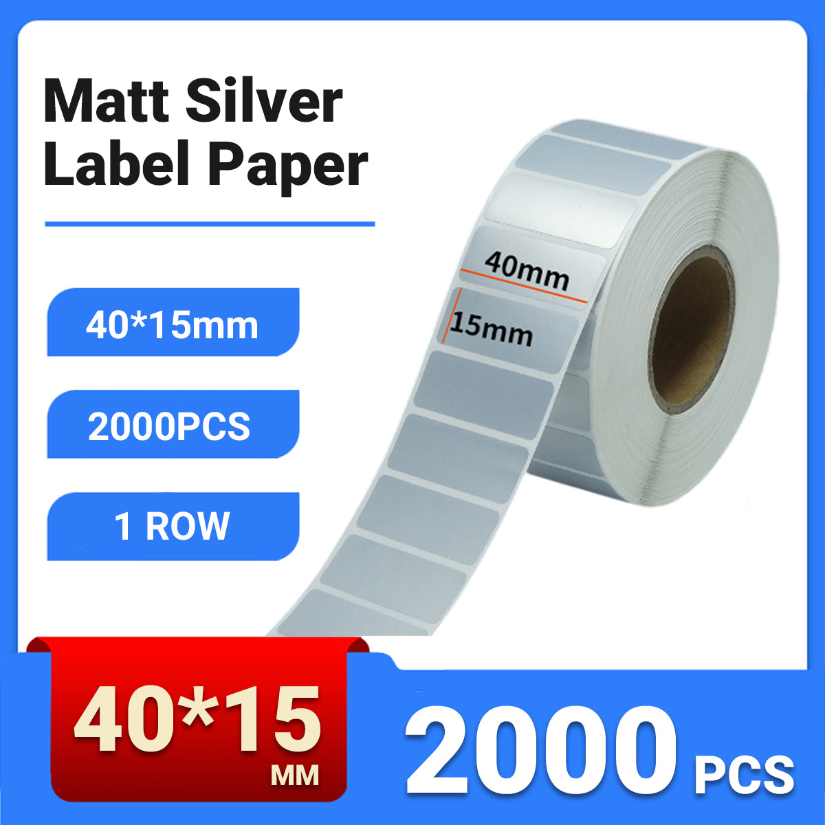 Silver PET Sticker Labels Waterproof Self Adhesive Thermal
