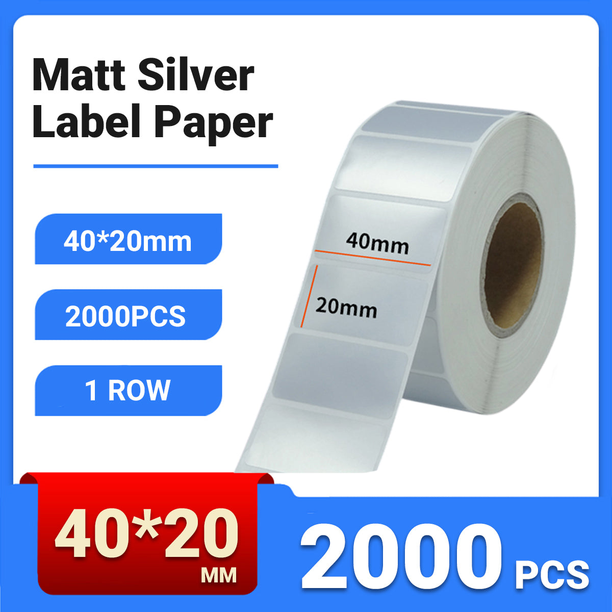 Silver PET Sticker Labels Waterproof Self Adhesive Thermal