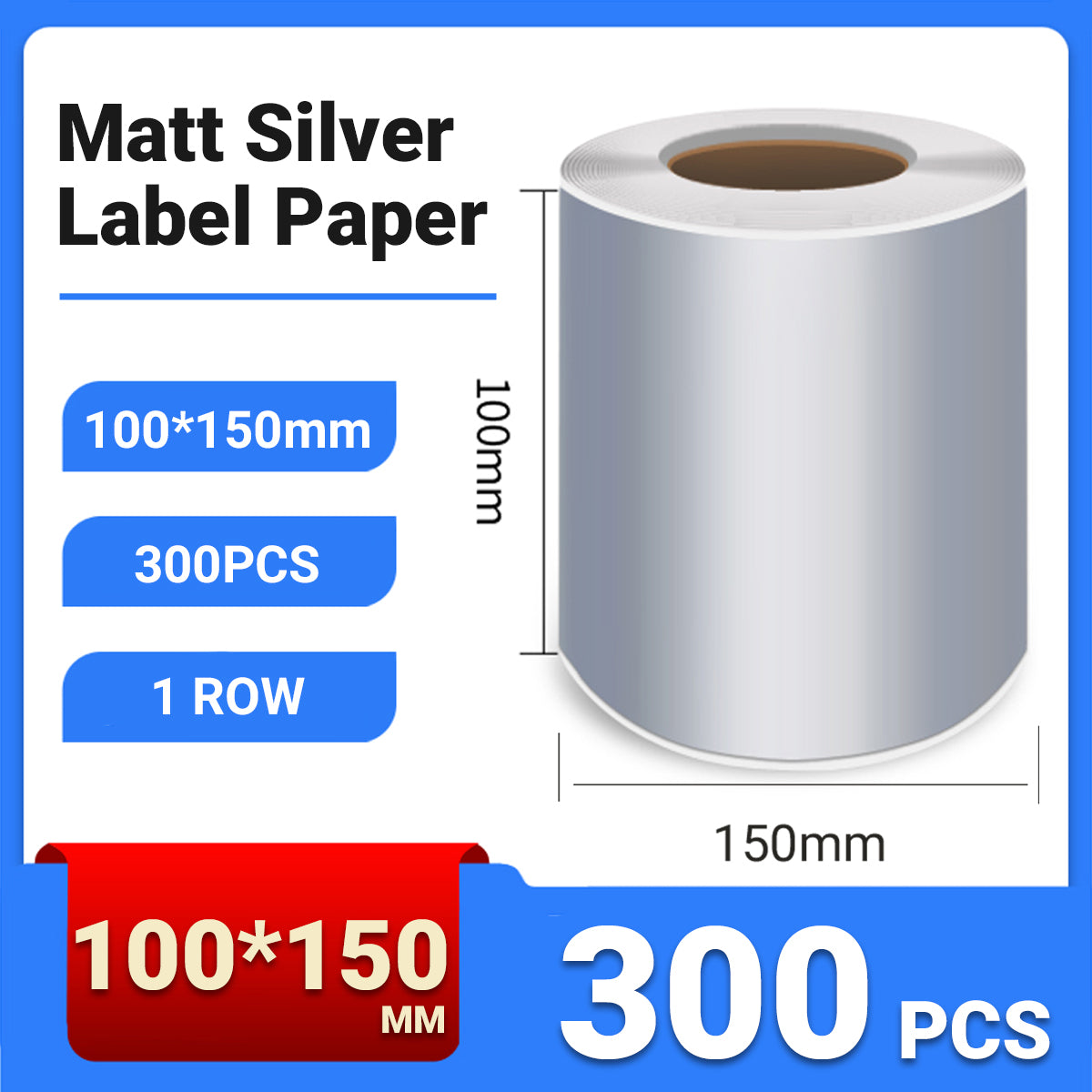 Silver PET Sticker Labels Waterproof Self Adhesive Thermal
