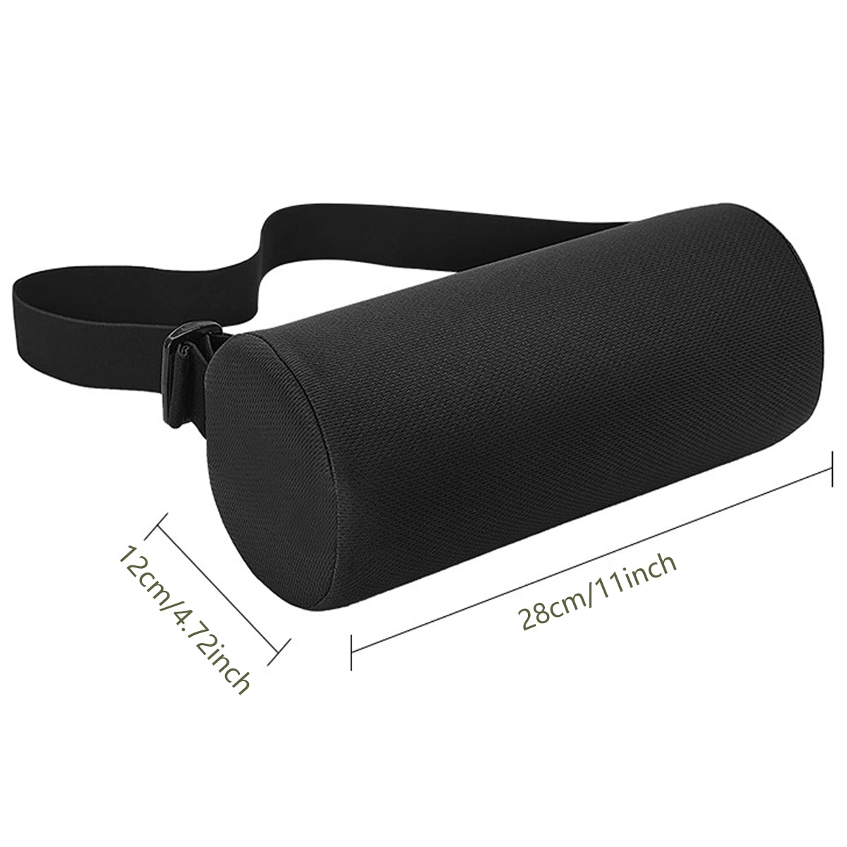Cylindrical Lumbar Support Pillow with Strap