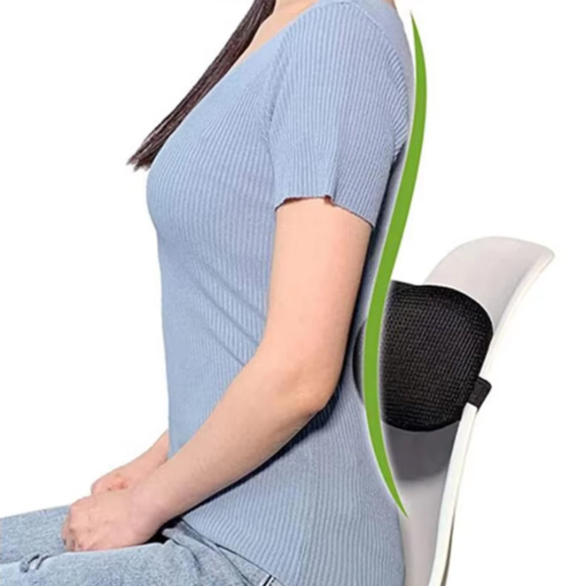Cylindrical Lumbar Support Pillow with Strap