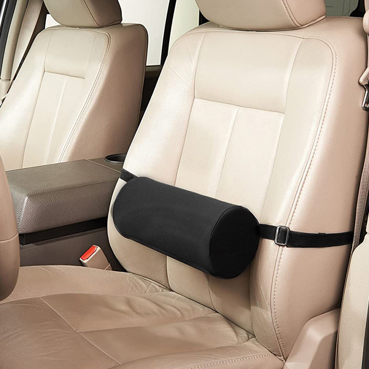 Cylindrical Lumbar Support Pillow with Strap
