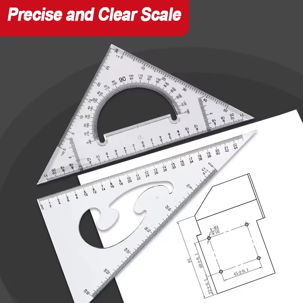 19 Pcs Mechanical Engineering Drafting Tool Kit