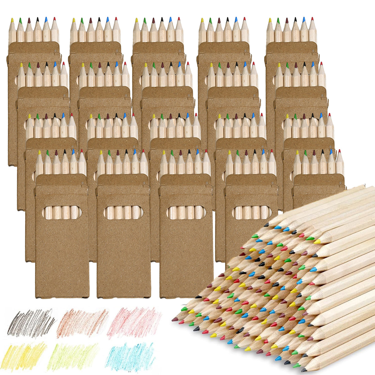20 Boxes Mini Coloured Pencils Set Compact Drawing Tools