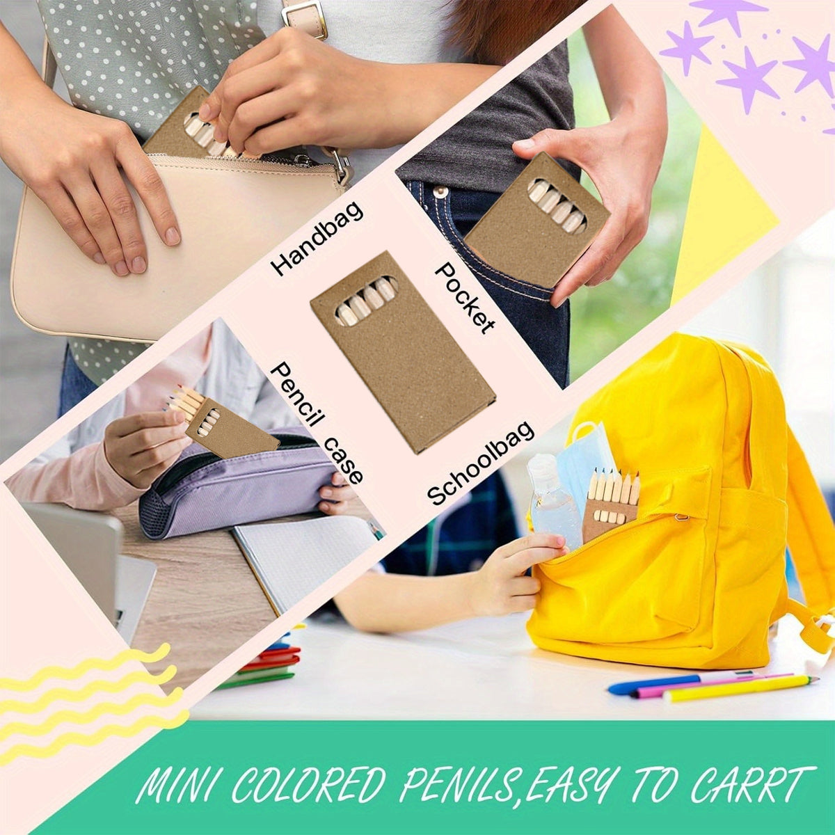 20 Boxes Mini Coloured Pencils Set Compact Drawing Tools