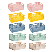 10 Pcs Foldable Desktop Storage Boxes Hollow Out PP Stackable
