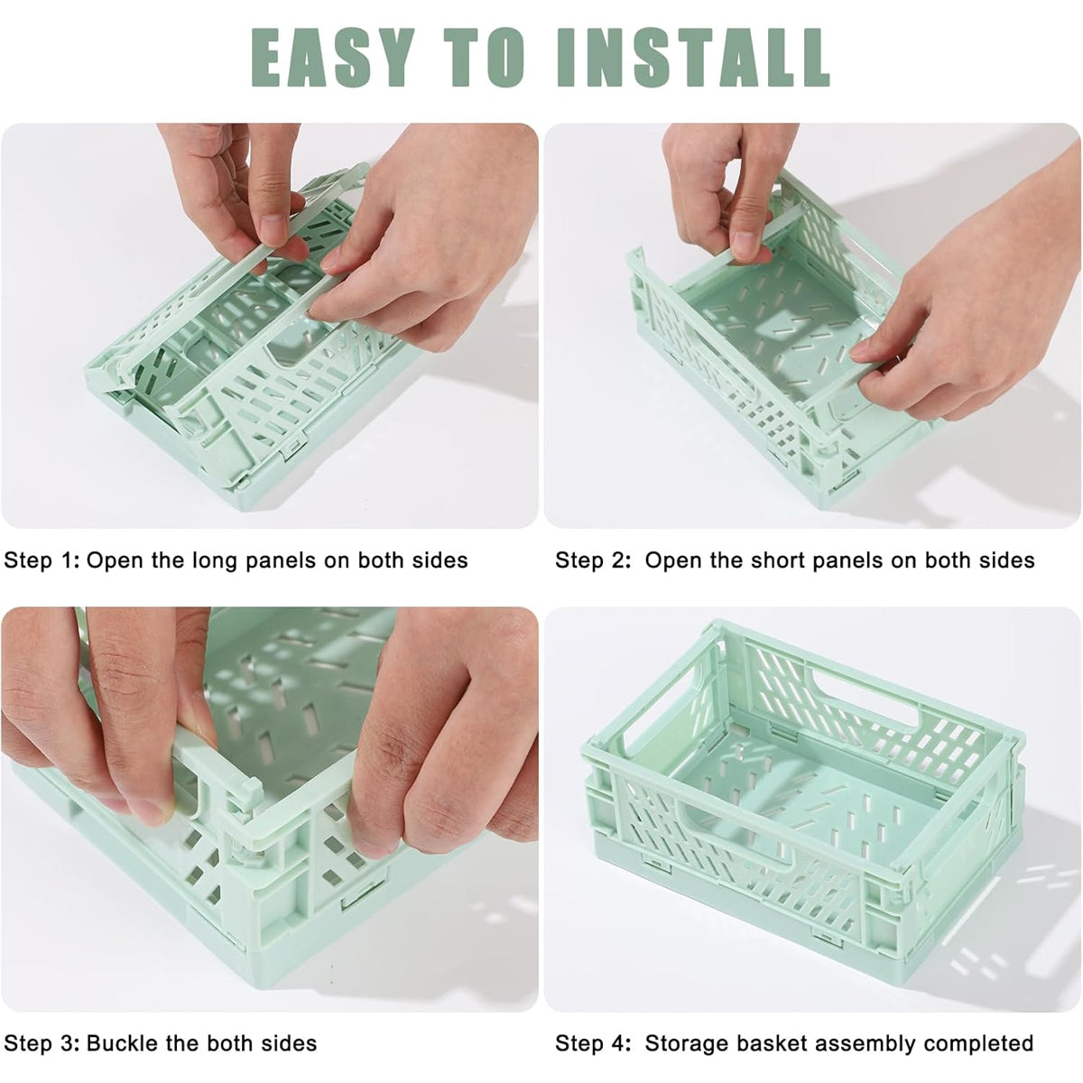 10 Pcs Foldable Desktop Storage Boxes Hollow Out PP Stackable