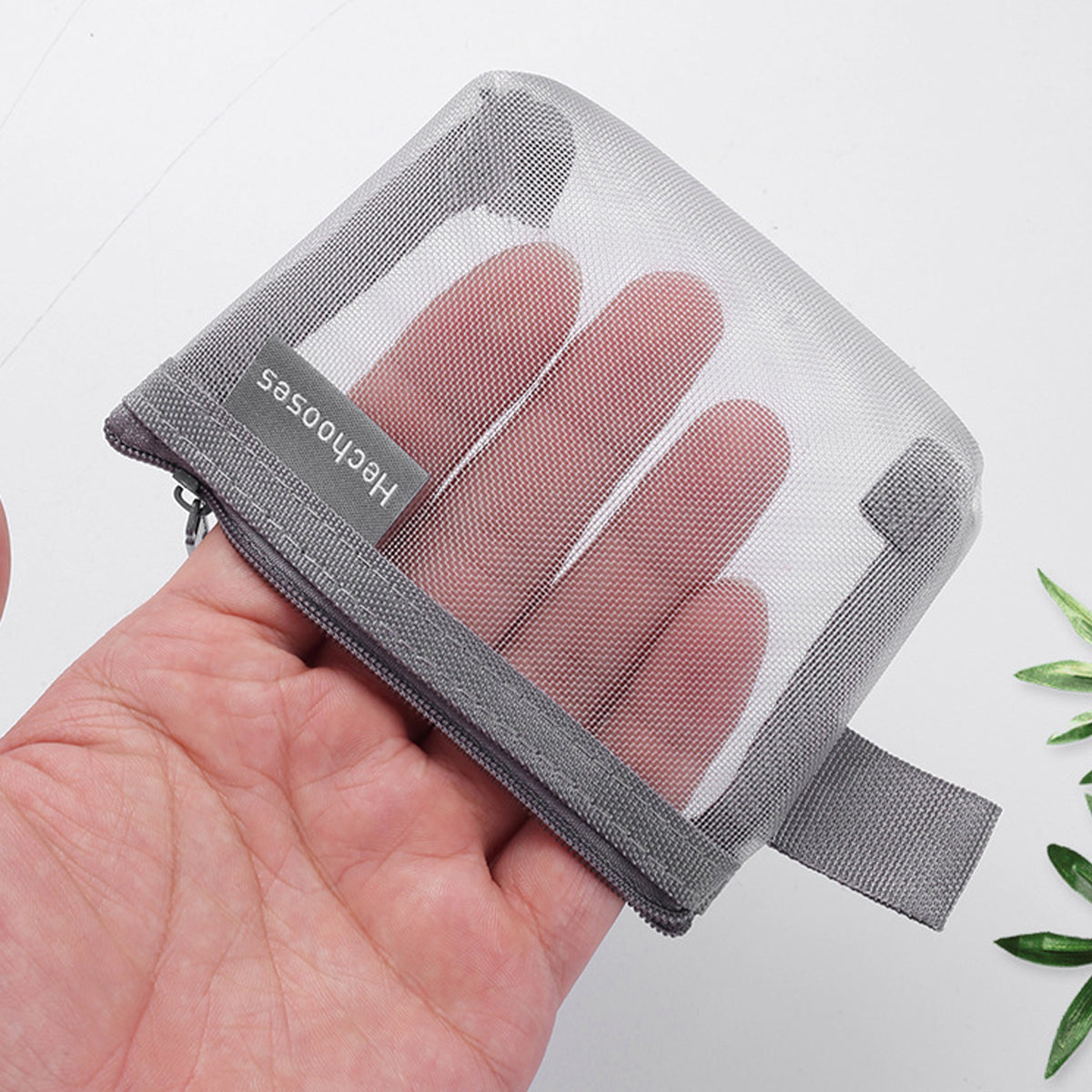 10 Pcs Mini Mesh Zipper Pouches Nylon Coin ID Card Holder