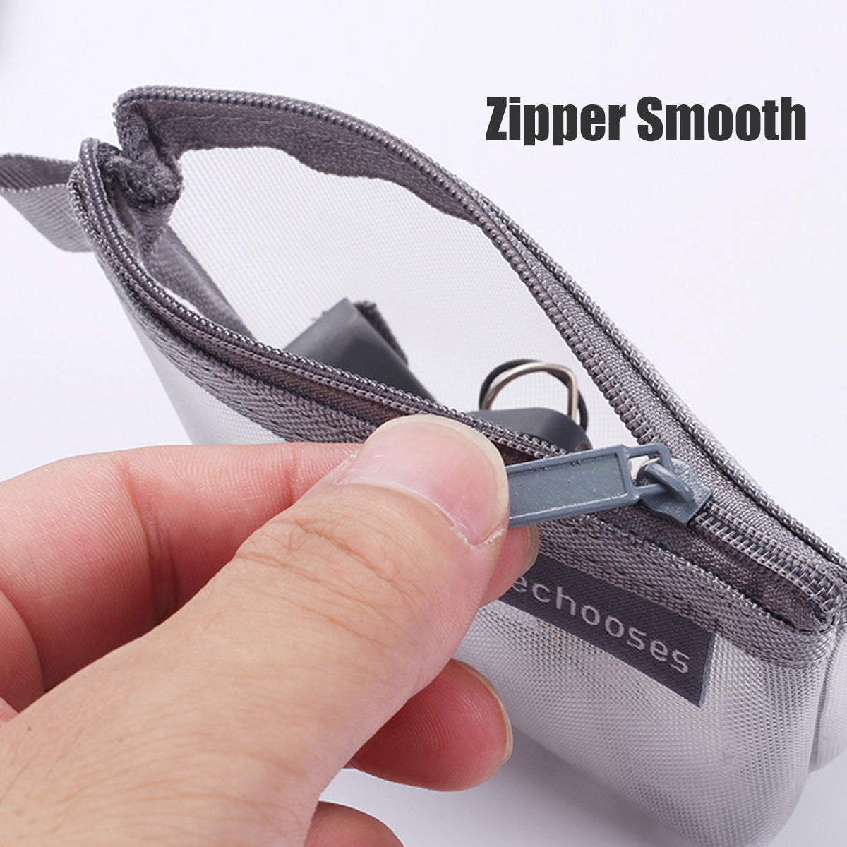 10 Pcs Mini Mesh Zipper Pouches Nylon Coin ID Card Holder