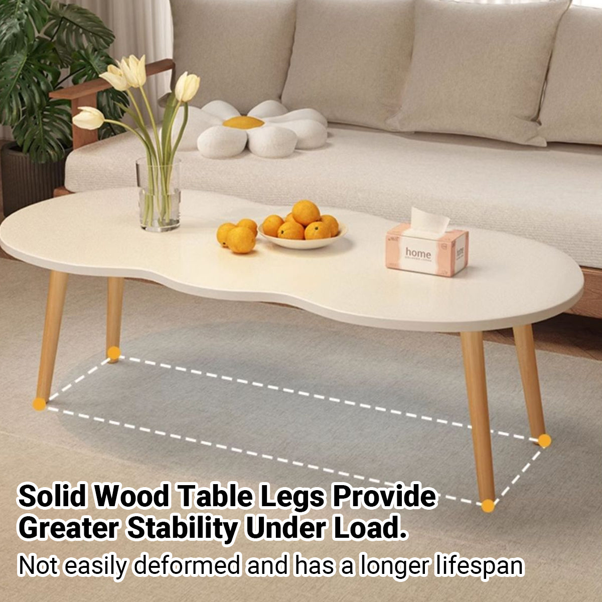 Minimalist Coffee Table with Rounded Corners