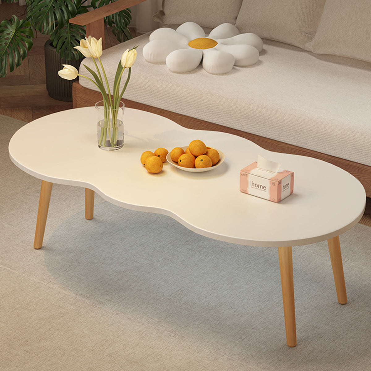 Minimalist Coffee Table with Rounded Corners