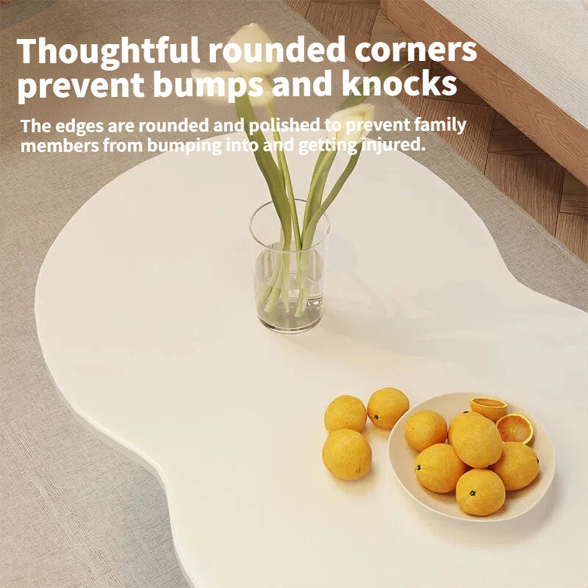 Minimalist Coffee Table with Rounded Corners