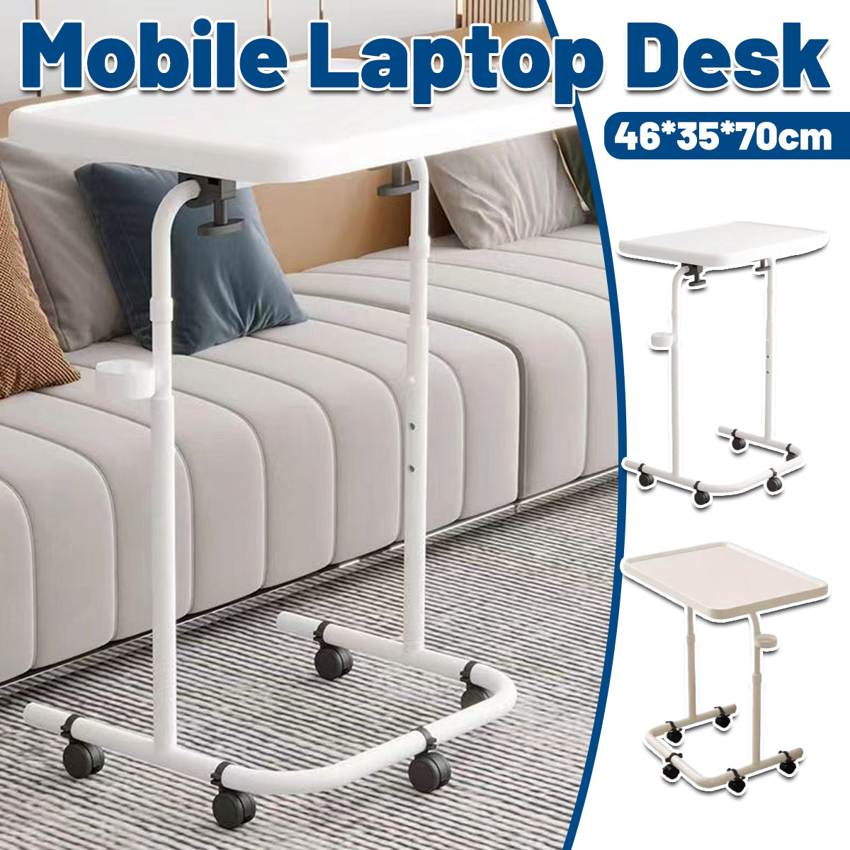 Adjustable Folding Table with Mobile Design and Tilt Desktop